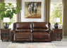 Catanzaro Mahogany Power Reclining Sofa w/ Adjustable Headrests