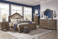 Charmond Brown Upholstered Sleigh Bedroom Set