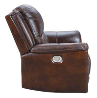 Catanzaro Mahogany Power Recliner w/ Adjustable Headrest-Jennifer Furniture