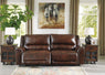 Catanzaro Mahogany Power Reclining Sofa w/ Adjustable Headrests