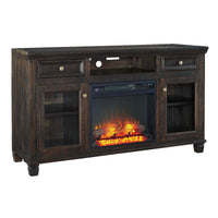 Wooden Brown T.V stands with fireplace