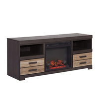 Contemporary Wooden Brown T.V stands with fireplace