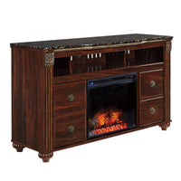 Wooden Brown T.V stands with Fireplace