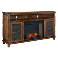 Wooden Brown T.V stands with fireplace